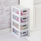 Sterilite 18-Pack Stacking Drawers, Clear Storage Closet Organizer, White Frame, 6 Quart