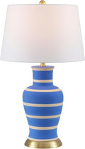 JONATHAN Y JYL4026L Julian 29" Traditional Classic Ceramic Urn LED Table Lamp for Bedroom, Living Room, Office, College, Book Case, Nightstands and Coffee Table, Blue/Beige