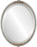 OVALCREST Oval Beveled Wall Mirror for Home Decor - Athena Style - Silver Leaf with Brown Antique - 26" x 22" Outside Dimensions