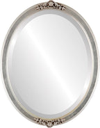 OVALCREST Oval Beveled Wall Mirror for Home Decor - Athena Style - Silver Leaf with Brown Antique - 26" x 22" Outside Dimensions