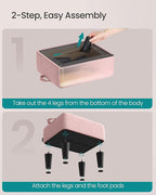 SONGMICS Foot Stool with Legs, Small Footstool Ottoman, Velvet Seat with Thick Cushion, for Living Room, Bedroom, Entryway, 330 lb Weight Capacity, Jelly Pink ULOM501R01