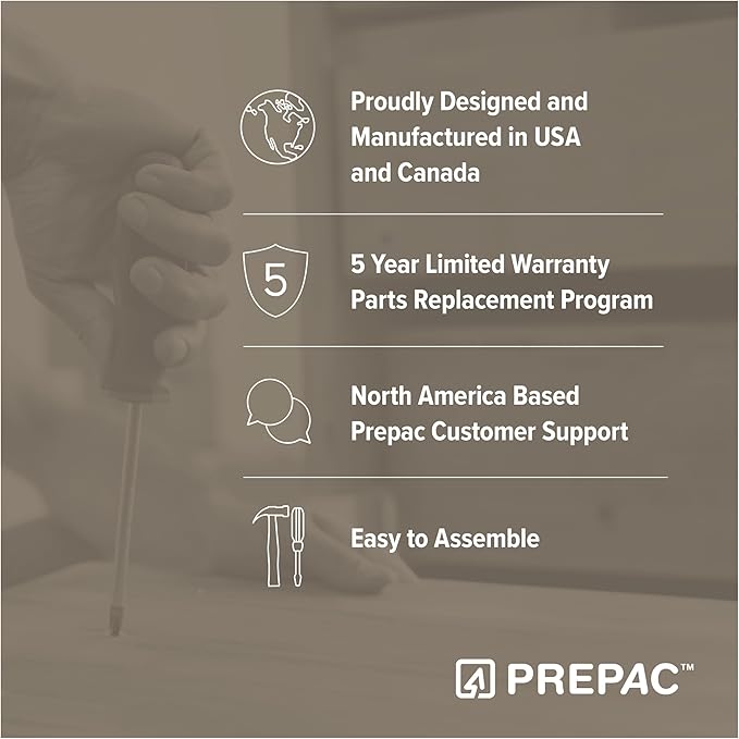 Prepac Astrid Tall Gray Dresser: 16.5"D x 19.75"W x 50"H, 6-Drawer Chest for Bedroom by Prepac - Perfect Chest of Drawers for Ample Storage, Drifted Gray