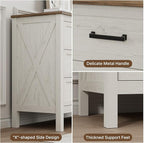 LYNSOM Farmhouse 6 Drawers Dresser for Bedroom, Wood Rustic Wide Chest of Drawers with Deep Drawers, Metal Handle, Storage Dressers Organizer for Entryway, Hallway, Antique White