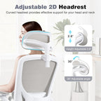 High Back Ergonomic Office Chair, Home Office Mesh Desk Chairs with Lumbar Support, Flip-up Armrests, Swivel Computer Chair for Gaming, Light Gray