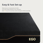EGOHOME 14 Inch Twin Memory Foam Mattress for Back Pain, Cooling Copper Gel Bed in a Box, Foam Made in USA, CertiPUR-US Certified, Therapeutic Medium Firm, Daybed 38x75x14 Black