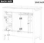 Favfurish 36" Bathroom Vanity with Sink Combo,Bathroom Vanity Cabinet with Two Soft-Closing Doors and Four Drawers,Free Stading Vanities w/Gold Handler,for Bathroom,Easy Assembly,White