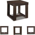 Signature Design by Ashley Watson Classic Oversized Square End Table, Dark Brown
