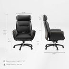 EUREKA ERGONOMIC Royal Ergonomic Office Chair Executive Desk Chair, Microfiber Leather High Back Executive Chair Comfy Ergonomic 360° Swivel with Lumbar for Home Workshop- Black