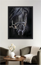 Kate and Laurel Framed Wall Art Print Ebony Splendor by Mary Sparrow, 33 x 43, Oliver Black Narrow Frame, Traditional, Animal Art for Wall Decor