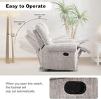 INZOY Recliner Chair, Heavy Duty Manual Reclining Sofa Single Lounge Sofa for Living Room, Home Theater Seating, White
