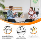 10 Pack Black Folding Chairs, Portable Stackable Commercial Foldable Chair, Indoor Outdoor Plastic Folding Chair for Events/Office/Home/Wedding/Party, 400lbs Capacity