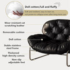 Thick Cushioned Recliner Sofa, Lazy Chair with Upholstery and Footrest, for Living Room, Bedroom, Dorm Brown B