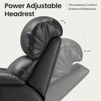 COLAMY Triple Motors Power Recliner Chair with Power Headrest & Lumbar Support Independent Adjustment for Living Room, Leather Electric Recliner Sofa Chair, Black