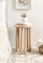 Kate and Laurel Kenzo Modern Wooden Round Side Table; 14 x 14 x 20; Light Natural; Transitional Wood End Table for Use as Bedroom Nightstand or Living Room Accent Table