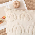 Kevin Textile Fall Pillow Covers 16x16 Inch Set of 2 Soft Pumpkins Decorative Square Pillowcases Plush Autumn Faux Fur Cushions Harvest Gift for Couch Sofa Chair Bedroom Home Decor, Beige