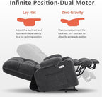 MCombo Dual Motor Power Lift Recliner Chair for Elderly, Lay Flat Lift Chair with Heat and Massage, Petite Wide Lift Chair, Cup Holders, USB A&C Ports, Fabric R7894 (Small-Wide, Dark Gray)