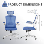 Office Chair,Ergonomic Comfy Home Desk Chair with 350LBS Capacity,High Back Gaming Chair with Wheels,Mesh Computer Chair,Lumbar Support, Adjustable Headrest,Flip-up Armrest