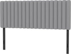Full Size Upholstered Headboard Only, Channel Tufted Headboard with Wood Legs for Bedroom, Adjustable Height, Easy Assembly, No Box Spring Needed, Grey