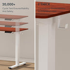 FLEXISPOT EN1 One-Piece Standing Desk 48 x 30 Inch Height Adjustable Desk for Home Office and Computer Workstation (White Frame + 48" Mahogany Top, 2 Packages)
