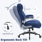 Large High Back Office Chair with Flip Arms- Executive Desk Chair with Locking Wheels, Adjustable Lumbar Support, Ergonomic Breathable Fabric Computer Chair Prevents Cats Scratching