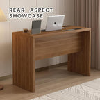 Dongge 47-Inch Office Desk with Pull-Out Outlet, Computer Desk with 2 Sturdy Drawers, Writing/Gaming/Work/Study Desk for Bedroom, Living Room & Home Office, Brown