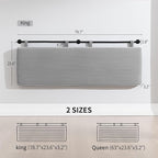 UEV King Headboard Only, Wall Mounted Hanging Upholstered Bed Head Board, Modern Vertical Channel Design of Fine Flannel, Elegant Grey Fluted Headboard for Bedroom (Grey, King Size)