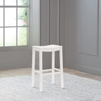 Hillsdale Furniture Fiddler Backless Saddle Bar Stool, White