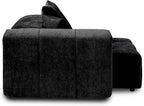 JACH 2 Seater Sofas Sectional Couches, Modern Love Seat Office Couch, Loveseat Modular Couch, Cozy Sleeper Sofa for Apartment, Bedroom, Living Room (Linen Fabric, Black)