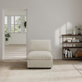 Modern Sectional Linen Cloud Couch for Living Room Armless Modular Filled-Down Sofas,Detachable Couch Cushion Covers,Cozy Feather Down Sofa for Apartment Beige