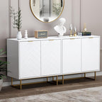 Scurrty Set of 2 31.5'' Sideboard Buffet Cabinet with Storage, Top Weight Capacity 150lbs Sideboard Storage with Doors and Adjustable Shelf, Accent Cabinet for Living Room, Kitchen, White