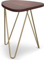 SIMPLIHOME Patrice Modern 18 inch Wide Metal and Wood Accent Side Table in Dark Brown for the Living Room and Bedroom