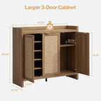 SICOTAS Shoe Storage Cabinet, 30 Pairs Rattan Shoe Cabinet Storage for Entryway, 6-Tier 41" Tall Large Shoe Cabinet, Boho Farmhouse Cabinet with Doors for Entryway Hallway Living Room Closet