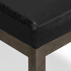 SIMPLIHOME Milltown 27 inch Wide Contemporary Rectangle Footstool Ottoman Bench in Distressed Black Vegan Faux Leather, Assembled, For the Living Room and Bedroom