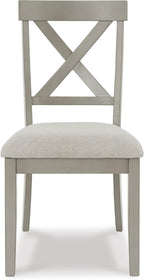 Signature Design by Ashley Parellen Modern Farmhouse Upholstered Dining Chair, Set of 2, Gray