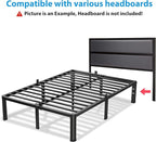 18 Inch King Size Bed Frame, 3500Lbs Heavy Duty Metal Platform with Round Corner Legs Mattress Slide Stopper, Steel Slat Support No Box Spring Needed, Noise Free, Non-Slip, Easy Assembly