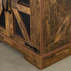 White Farmhouse End Table Set of 2, 24" Wood Sofa Side Table with Charging Station, Nightstand with Mesh Barn Door for Living Room, Square