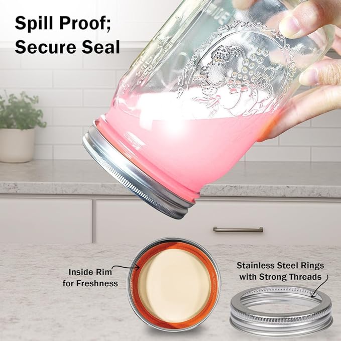 Ball Regular Mouth Mason Jars 32 oz. (12 Pack) - Quart Size Jars with Airtight Lids and Bands for Canning, Fermenting, Pickling, Meal Prep or DIY Decors and Projects Bundled with Peaknip Jar Opener