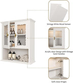 CJL Bathroom Wall Cabinet with Motion Sensor Led Light, Over The Toilet Storage Cabinet, 18.9'' x 23.6'' Medicine Cabinet of Mid-Century Modern Design with Acrylic Door, White