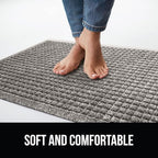 GORILLA GRIP Front Door Mat, 72x24, Indoor Outdoor Ultra Absorbent HydroAbsorb Doormat, Absorbs Up to 2.75 Cups of Water, Stain and Fade Resistant, Rubber Backing Doormats, Captures Dirt, Charcoal