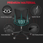Ergonomic Office Chair - 400LB Comfy Desk Chairs with Adjustable Headrest and Lumbar Back Support, Mesh Computer Chairs with Wheels and Arms for Home Office, Study, Bedroom and Dorm (03black)