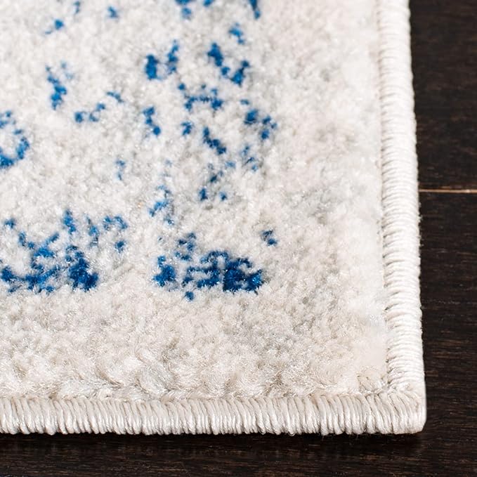 SAFAVIEH Area Rug 9x12 - Evoke Collection - Large - Ivory & Navy, Distressed Design, Non-Shedding & Easy to Clean, Ideal for Living Room, Bedroom, Dining Space (EVK256N)