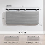 UEV Queen Headboard Only, Wall Mounted Hanging Upholstered Bed Head Board, Modern Vertical Channel Design of Fine Flannel, Elegant Grey Fluted Headboard for Bedroom (Grey, Queen Size)