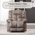 CANMOV Manual Reclining Sofa Set,2 Pieces Sofa Furniture Set for Living Room, Manual Recliner Chair and Recliner Loveseat with Arms for Living Room, Bedroom, Light Brown (1+2)