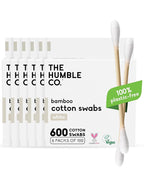 The Humble Co Bamboo Cotton Swabs, 600 Count - White Cotton Buds for Ears, Makeup, Baby Care & Cleaning - Personal Hygiene Essentials & Toiletries - Daily Products for Travel & Home