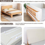 Upholstered Queen Headboard, No Tools Needed, Wall Mounted Headboard with Removeable Washable Linen, Multi-Functional Backrest (Beige)