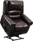 Recliner Chairs for Adults, Oversized Bedroom Chair with Massage, Sofa Chair Home Theater Seating with Lumbar Support, Lift Chair for Elderly, Nursery Chair for Living Room (Breathable Leather)