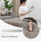 Oversized Modular Sectional Sofa with Ottomans,5 Seater Corduroy L Shaped Reversible Corner Couch,181.1" Convertible Sofa & Couch Free Combination for Living Rooom,Brown