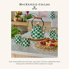 MACKENZIE-CHILDS Enamel Charger Plate, Charger Decoration for Dinner Plates or Home Decor, 12 Inches, Green-and-White Emerald Check