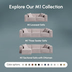 ROVE LAB M1 Modular Sectional Sofa with Ottoman, Sofa in a Box, PetFriendly Modular Couch, Spill-Resistant,Sustainable, Stylish, Modern Sectional Couch for Living Room with SmartFoam Comfort