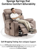 Large Power Lift Chairs Recliners for Elderly with Heated and Massage, Lazy Boy Recliner Chair with 26in Extra Wide Seat, Hidden Cup Holder, Side Pocket